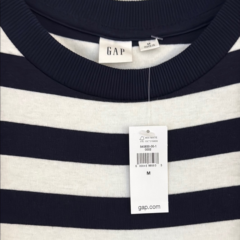 NWT Gap Striped Navy and White Sleeveless Dress - Picture 2 of 5